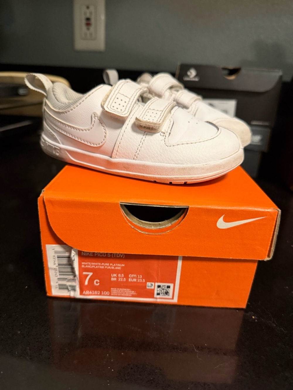 Nike Kids White Velcro Sneakers